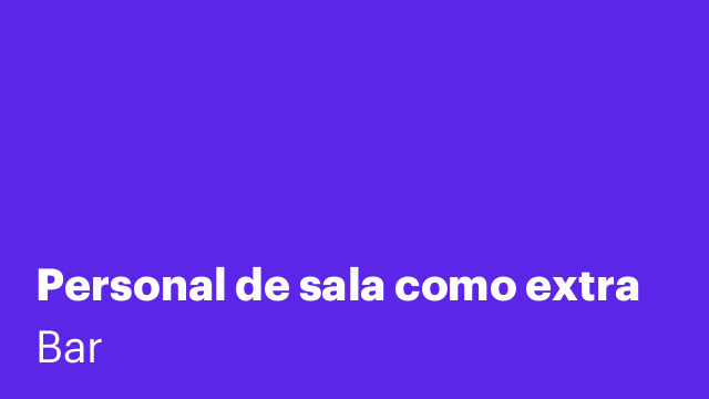Personal de sala como extra