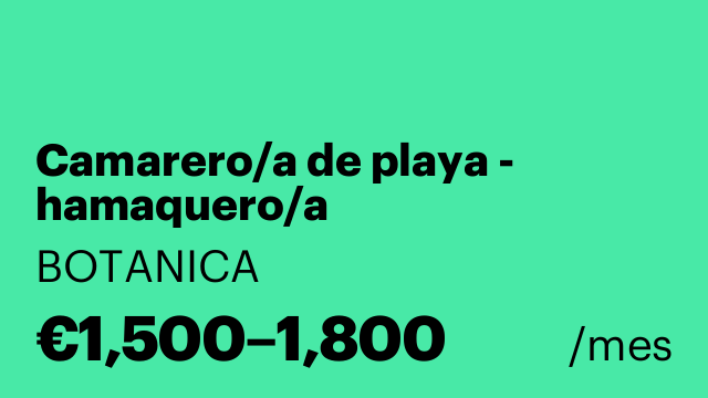 Camarero/a de playa - hamaquero/a