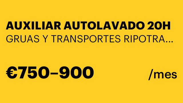 AUXILIAR AUTOLAVADO 20H