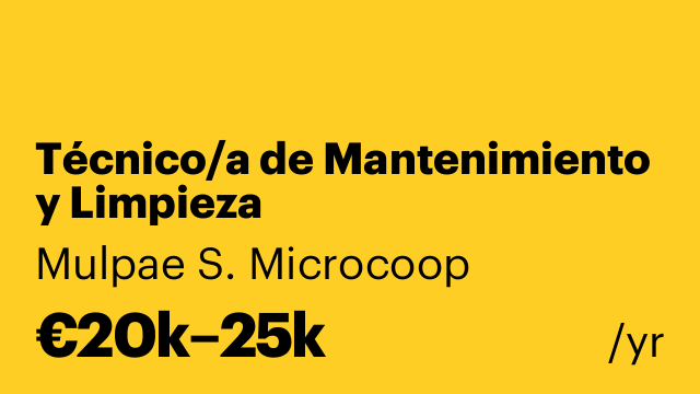 Técnico/a de Mantenimiento y Limpieza
