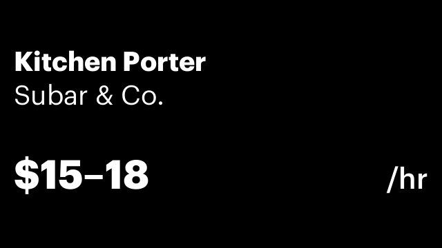 Kitchen Porter