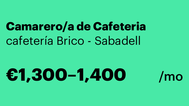 Camarero/a de Cafeteria