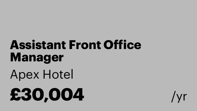 Assistant Front Office Manager
