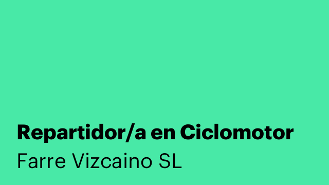 Repartidor/a en Ciclomotor