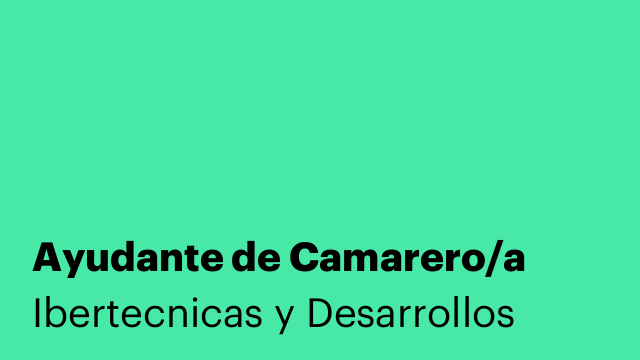Ayudante de Camarero/a
