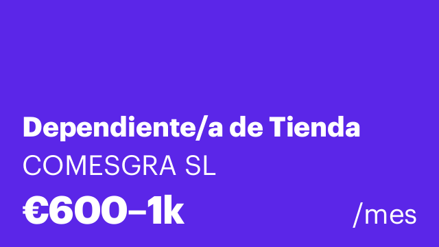 Dependiente/a de Tienda
