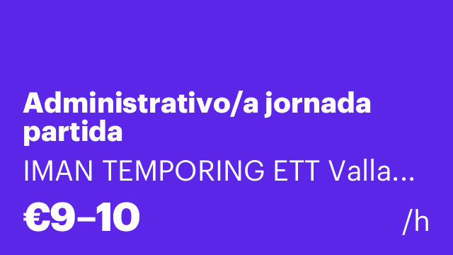 Administrativo/a jornada partida