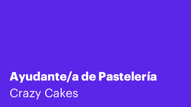 Ayudante/a de Pastelería
