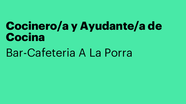 Cocinero/a y Ayudante/a de Cocina