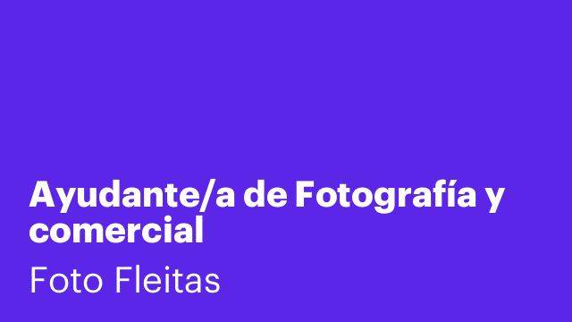 Ayudante/a de Fotografía y comercial