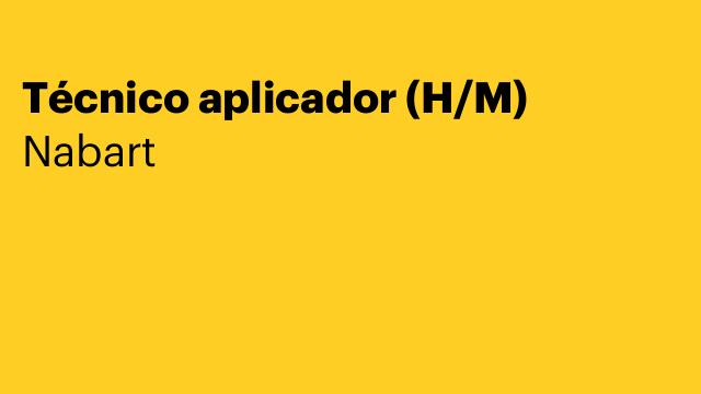 Técnico aplicador (H/M)