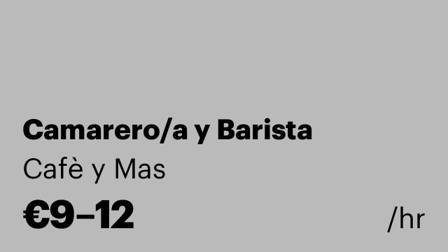 Camarero/a y Barista