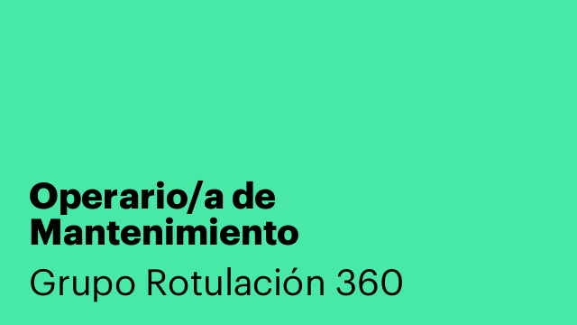 Operario/a de Mantenimiento