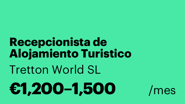 Recepcionista de Alojamiento Turistico