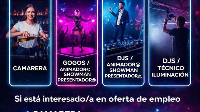 Casting Disco Zaragoza Camarera/Gogós/Animador/a DJs /Iluminación