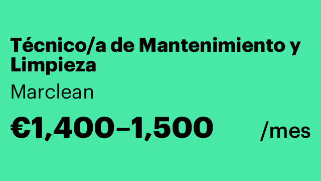 Técnico/a de Mantenimiento y Limpieza