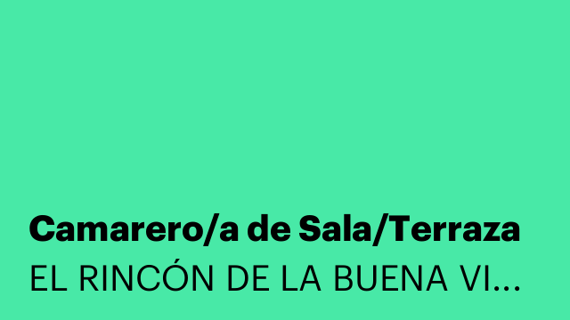 Camarero/a de Sala/Terraza