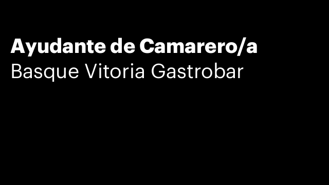 Ayudante de Camarero/a