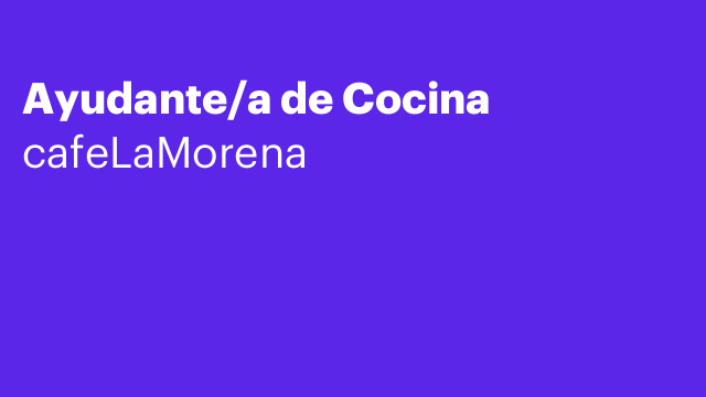 Ayudante/a de Cocina