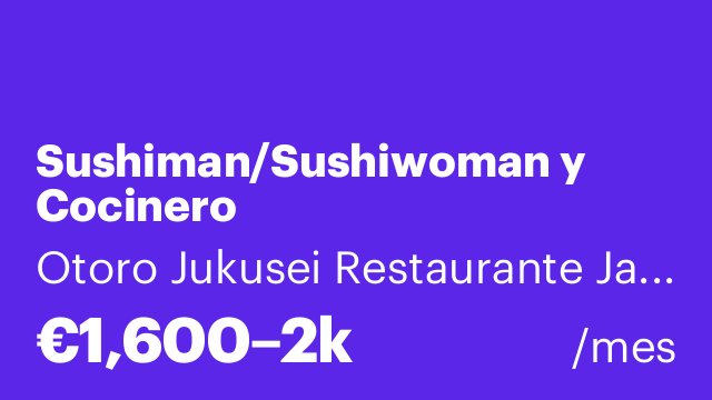 Sushiman/Sushiwoman y Cocinero