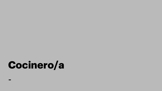 Cocinero/a
