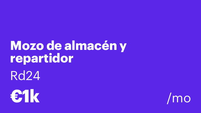 Mozo de almacén y repartidor