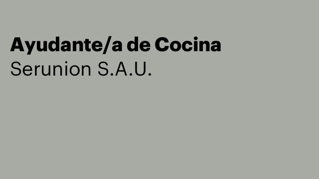 Ayudante/a de Cocina
