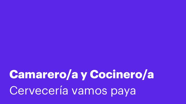 Camarero/a y Cocinero/a