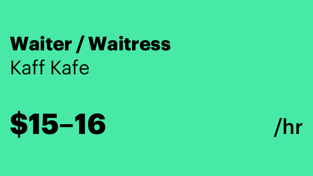 Waiter / Waitress