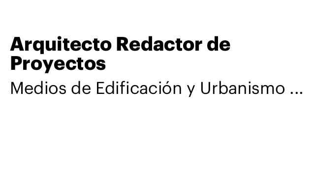 Arquitecto Redactor de Proyectos