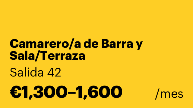 Camarero/a de Barra y Sala/Terraza