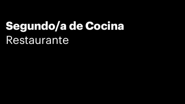 Segundo/a de Cocina