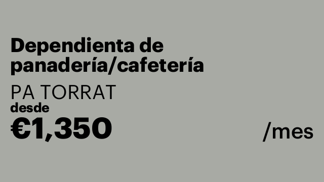 Dependienta de panadería/cafetería