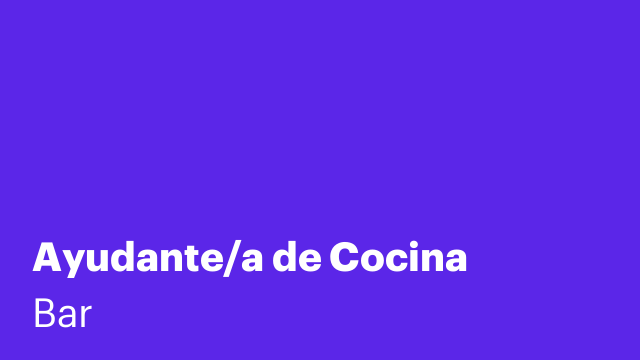 Ayudante/a de Cocina