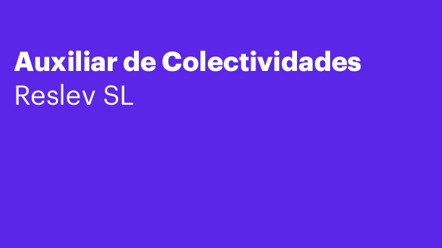 Auxiliar de Colectividades