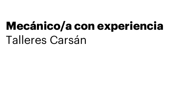 Mecánico/a con experiencia