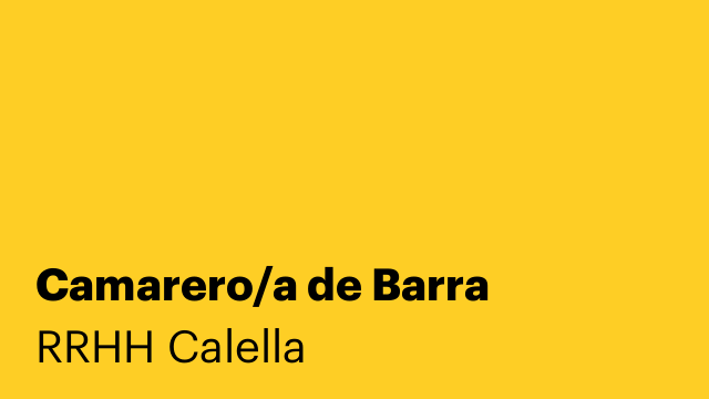 Camarero/a de Barra
