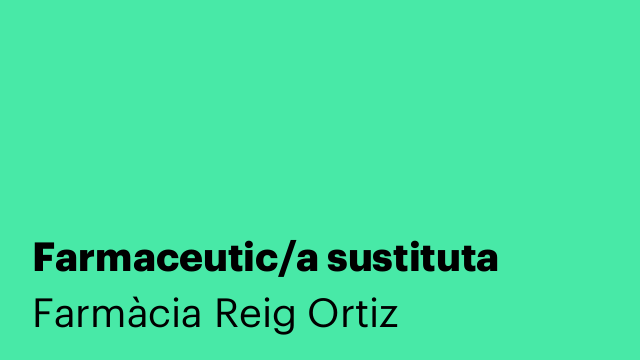 Farmaceutic/a sustituta