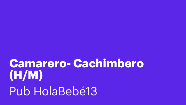 Camarero- Cachimbero (H/M)