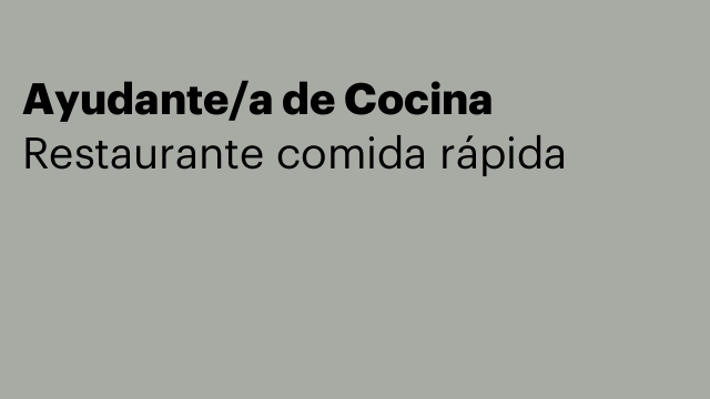 Ayudante/a de Cocina