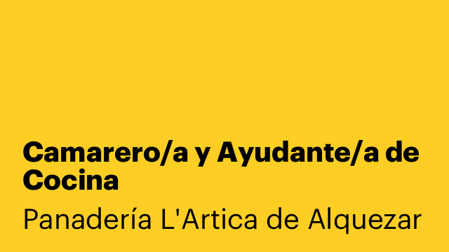 Camarero/a y Ayudante/a de Cocina