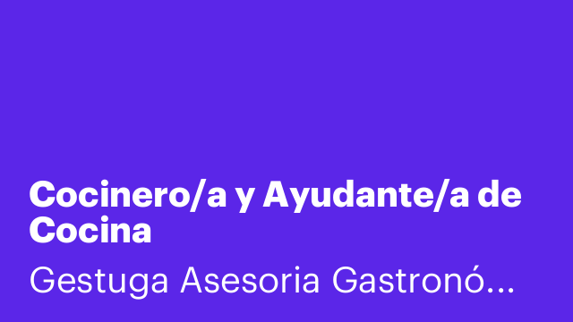 Cocinero/a y Ayudante/a de Cocina