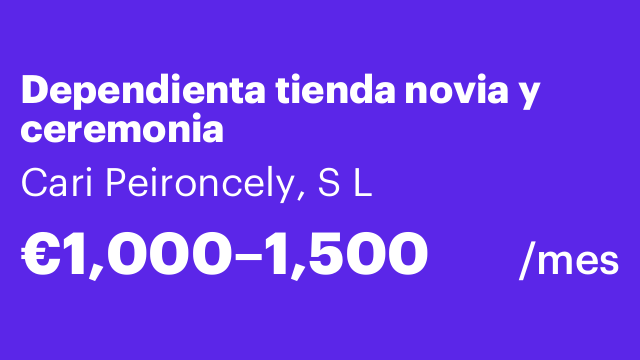 Dependienta tienda novia y ceremonia