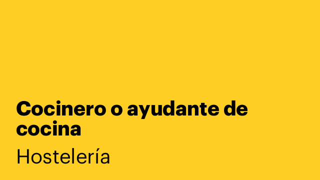 Cocinero o ayudante de cocina