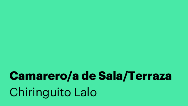Camarero/a de Sala/Terraza