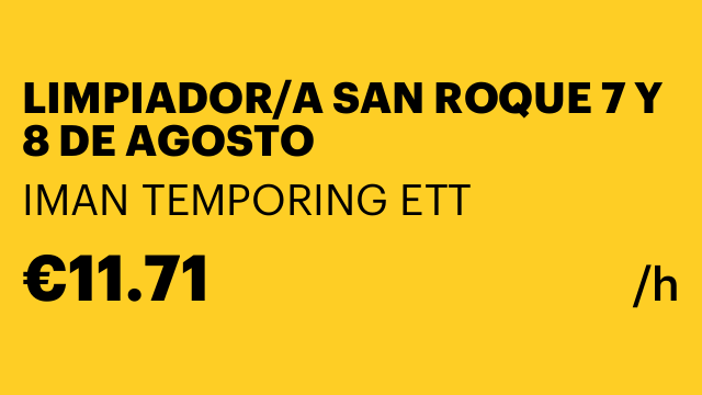 LIMPIADOR/A SAN ROQUE 7 Y 8 DE AGOSTO