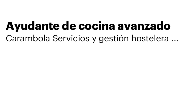 Ayudante de cocina avanzado