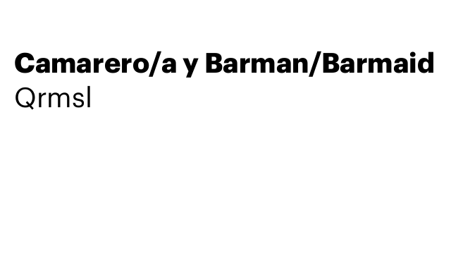 Camarero/a y Barman/Barmaid