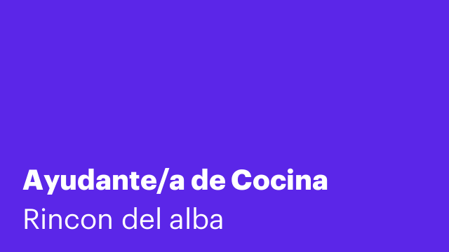 Ayudante/a de Cocina
