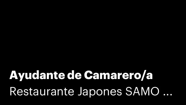 Ayudante de Camarero/a